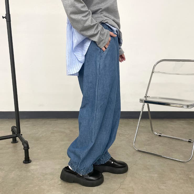 デニム裾スモッキングパンツ | non-hedge  | 詳細画像13 