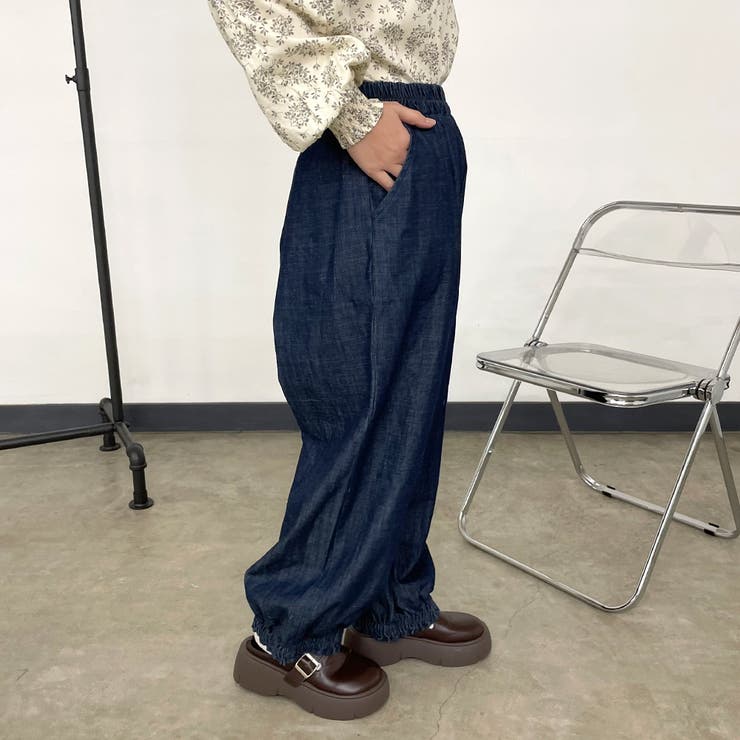 デニム裾スモッキングパンツ | non-hedge  | 詳細画像19 