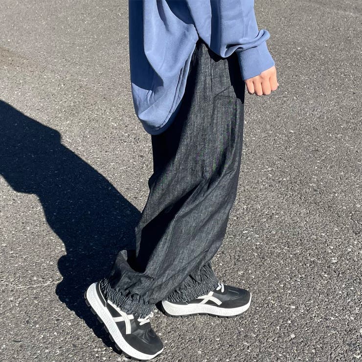 デニム裾スモッキングパンツ | non-hedge  | 詳細画像4 