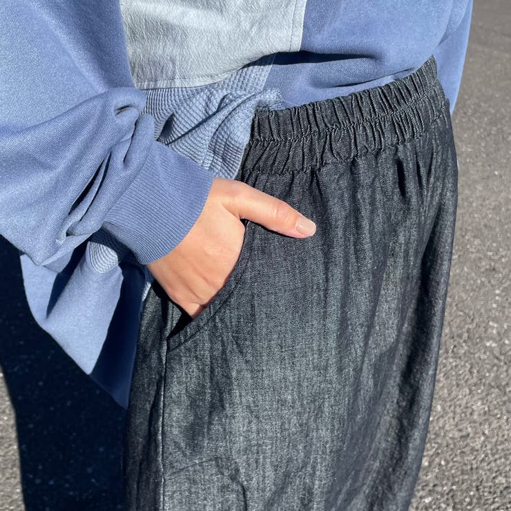 デニム裾スモッキングパンツ | non-hedge  | 詳細画像7 