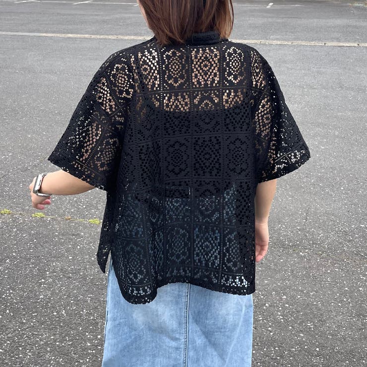 N°21 ヌメロヴェントゥーノ Tシャツ レース衿 ビジュー ブラック