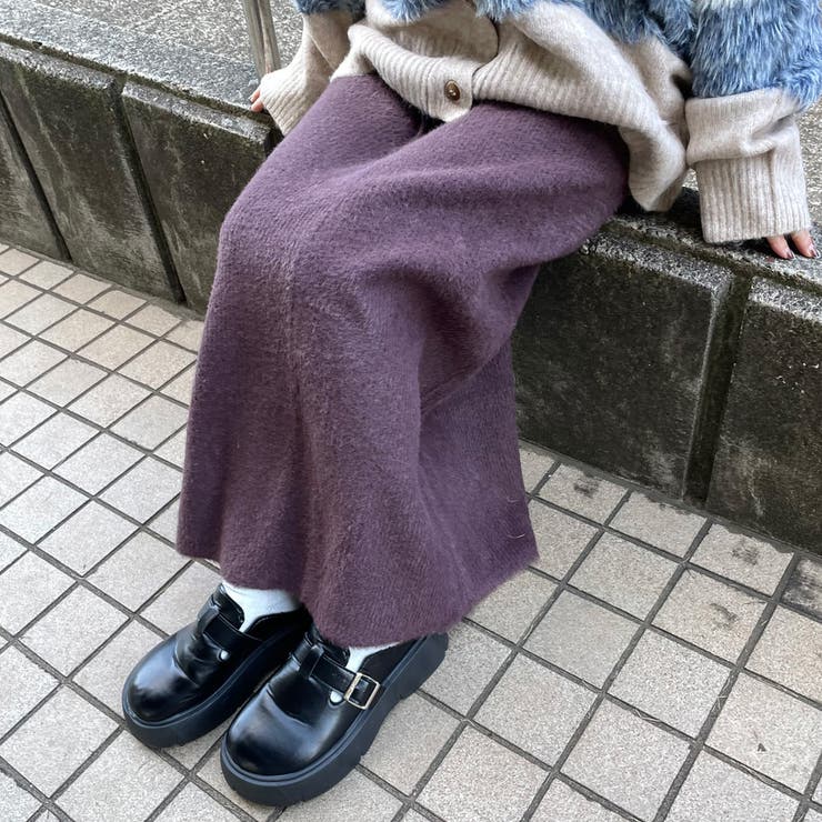 ブラウン | シャギーIラインスカート | non-hedge 