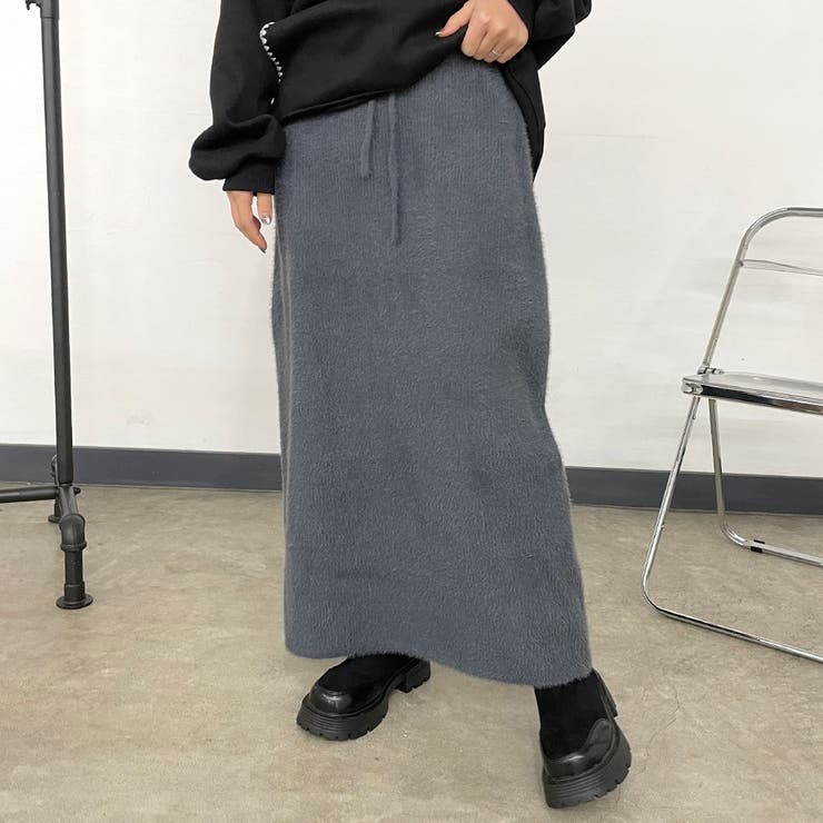 チャコール | シャギーIラインスカート | non-hedge 