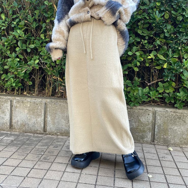 モカ | シャギーIラインスカート | non-hedge 