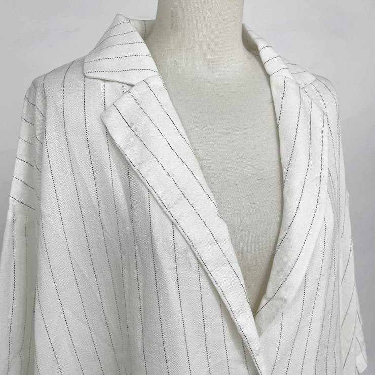 ストライプ半袖シャツジャケット | non-hedge  | 詳細画像14 