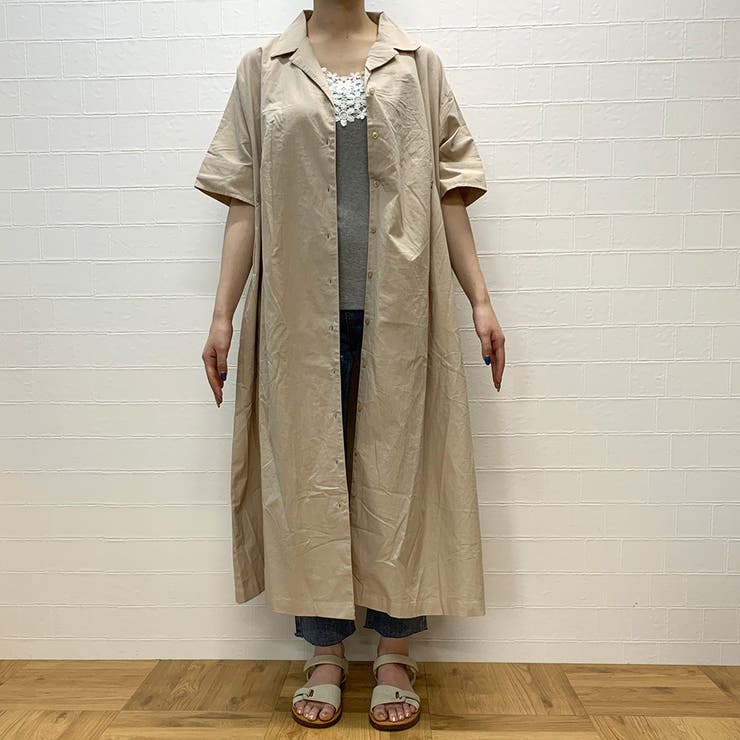 【大幅値下げ】CASA FLINE ラップシャツワンピース ベージュ Amazon.co.jp: [MSFQSNB] Tシャツ ワンピース ラウンドネック