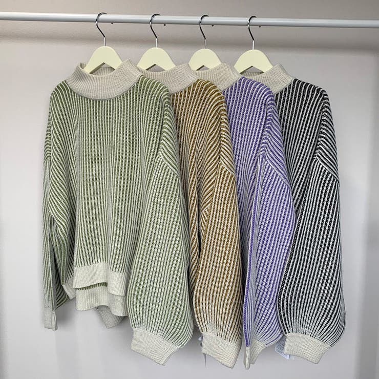 ストライプニットプルオーバー[品番：NHGW0002972]｜non-hedge