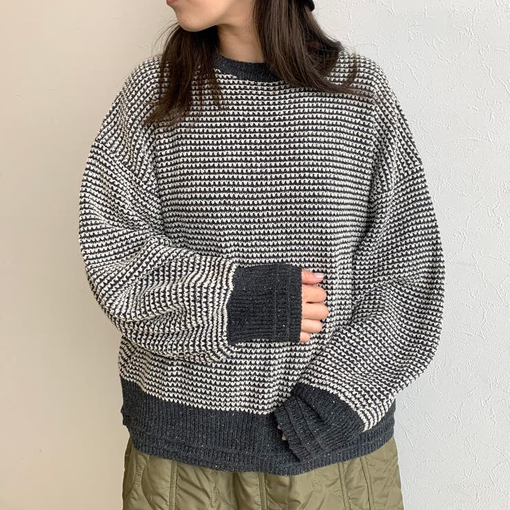 チャコール | ネップワッフルプルオーバー | non-hedge