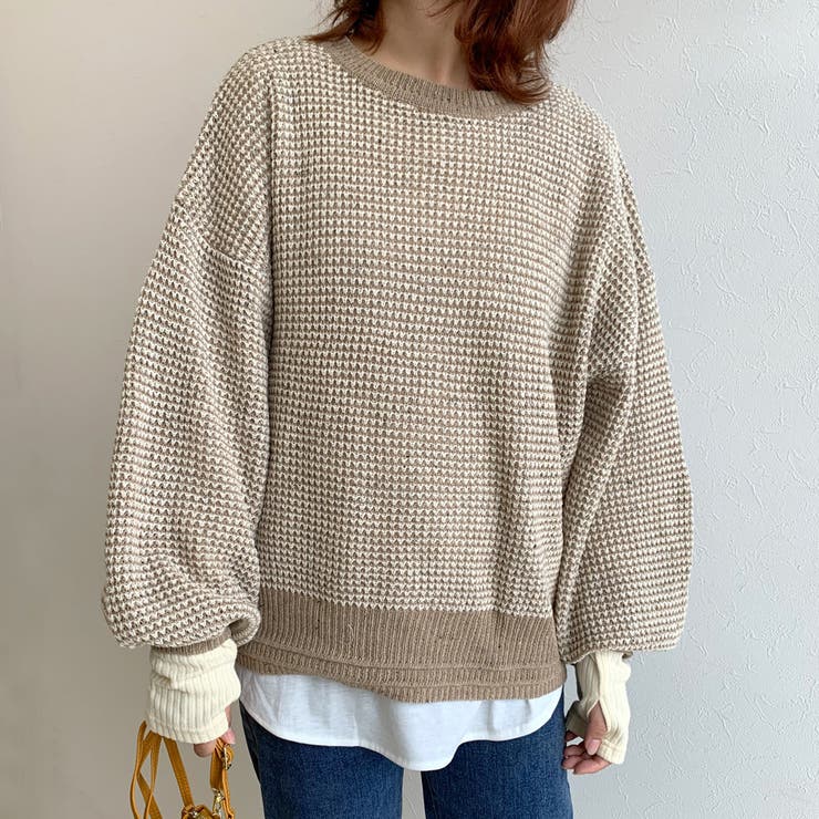 ベージュ | ネップワッフルプルオーバー | non-hedge