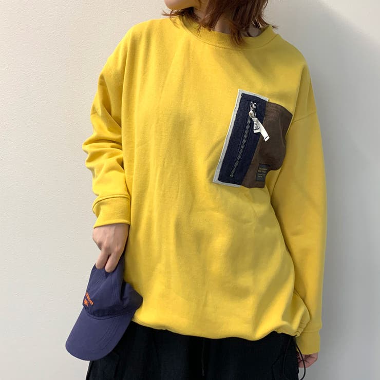 マスタード | 【SOTOASOBI】裏起毛ポケット切替プルオーバー | non-hedge
