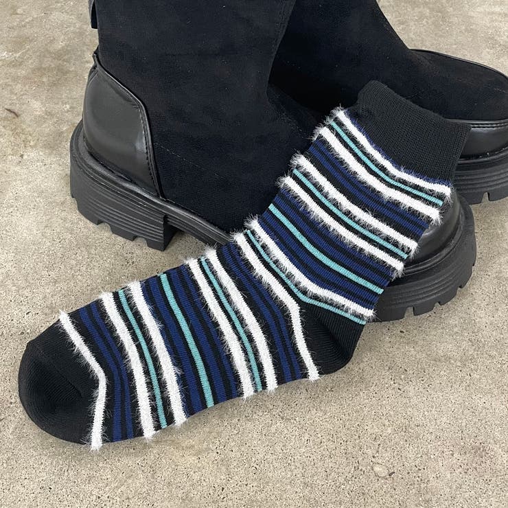 ブラック | マルチボーダーソックス | non-hedge 