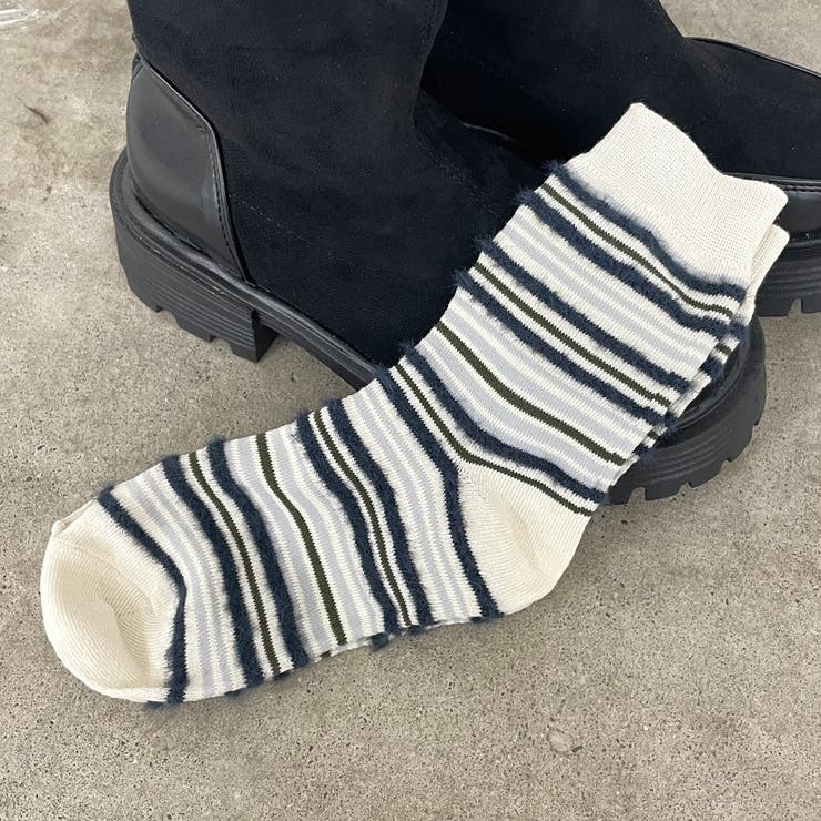 アイボリー | マルチボーダーソックス | non-hedge 
