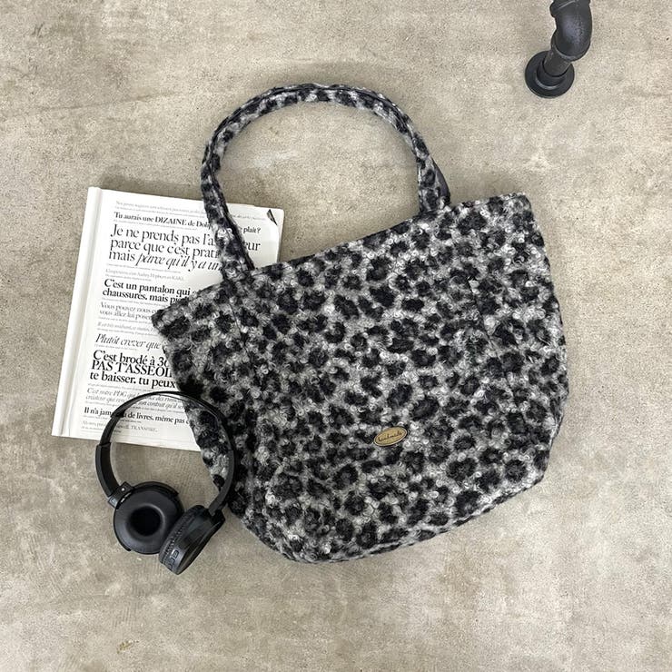 チャコールグレー | 柄アソートボアトートバッグ | non-hedge 