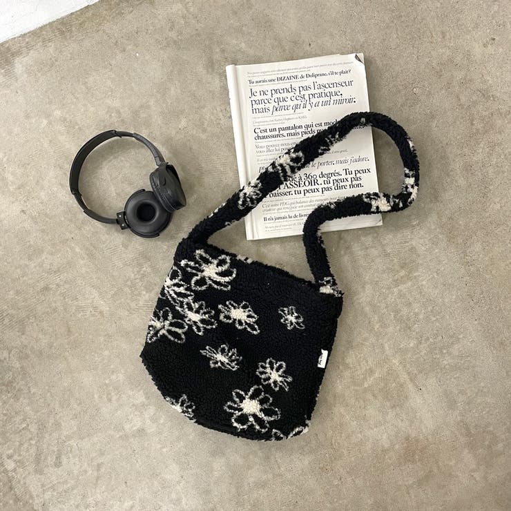 ブラック×ホワイト | 柄アソートボアショルダーバッグ | non-hedge 