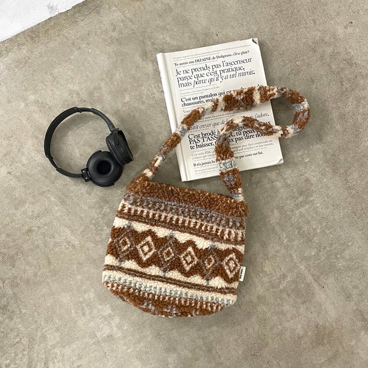 キャメル | 柄アソートボアショルダーバッグ | non-hedge 