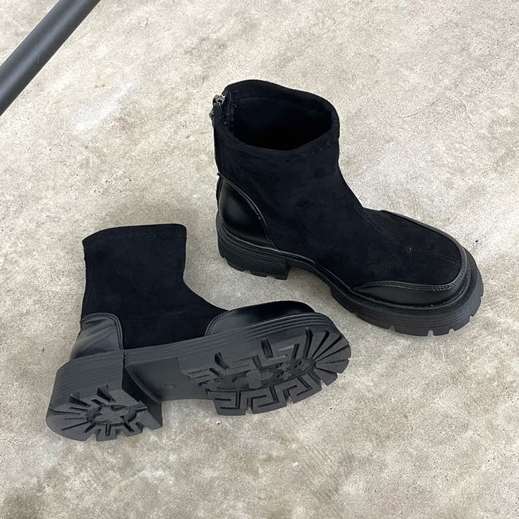 ブラック | フェイクスウェードショートブーツ | non-hedge 