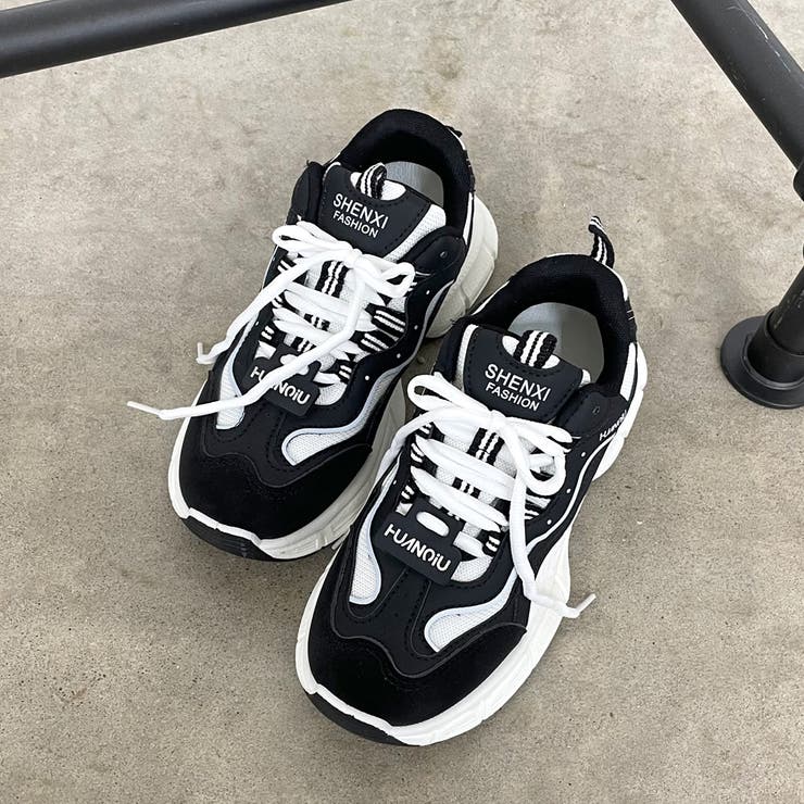 ブラック | 配色ダッドスニーカー | non-hedge 