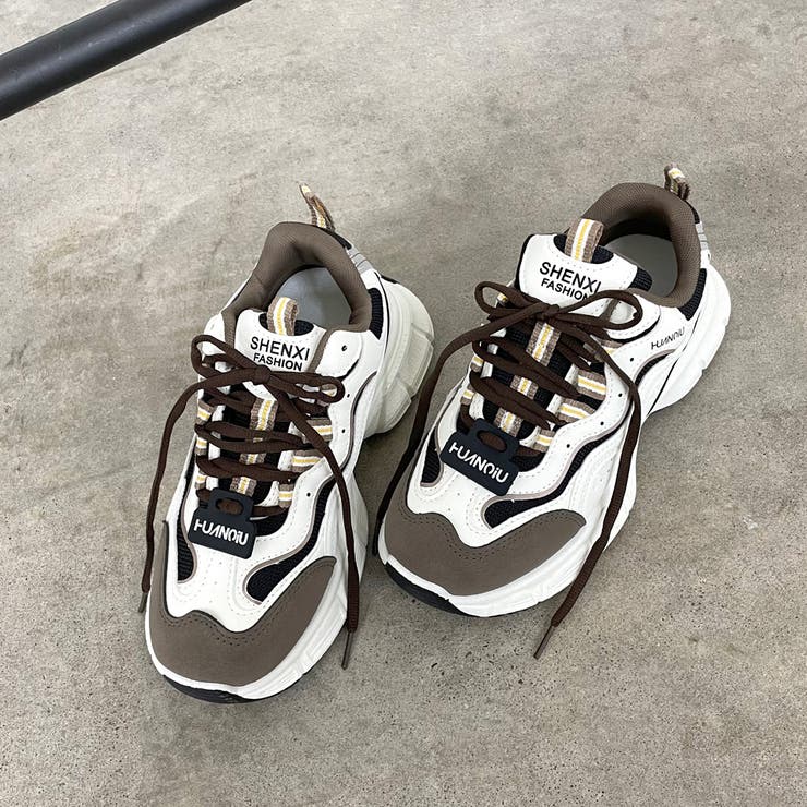 ブラウン | 配色ダッドスニーカー | non-hedge 