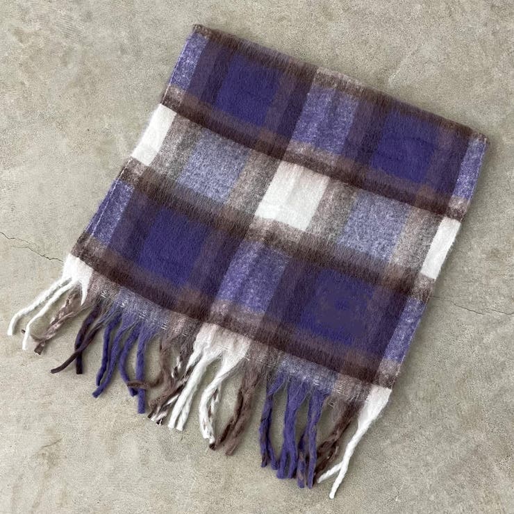 パープル | チェックマフラー | non-hedge 