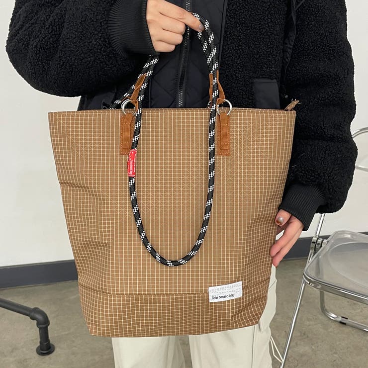 ベージュ | 撥水チェック2WAYトートバッグ | non-hedge 