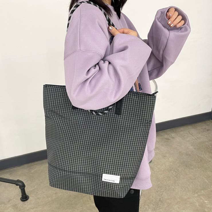 ブラック | 撥水チェック2WAYトートバッグ | non-hedge 