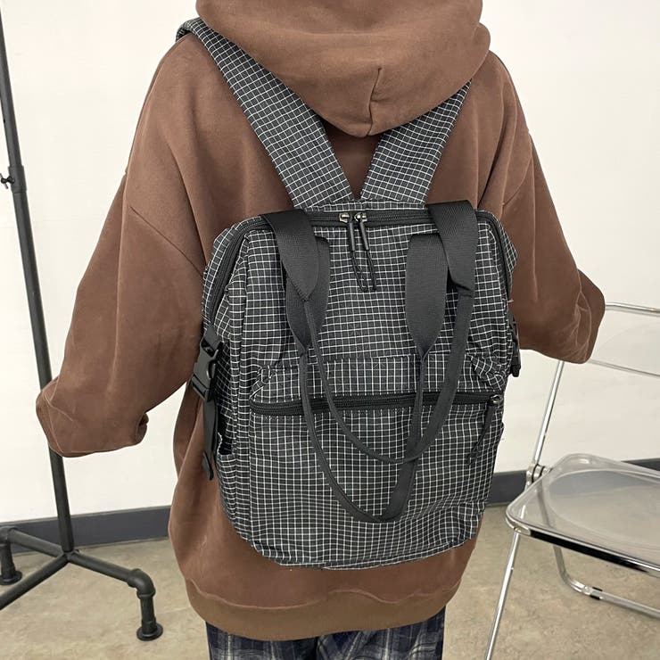 撥水チェックリュックサック | non-hedge  | 詳細画像13 