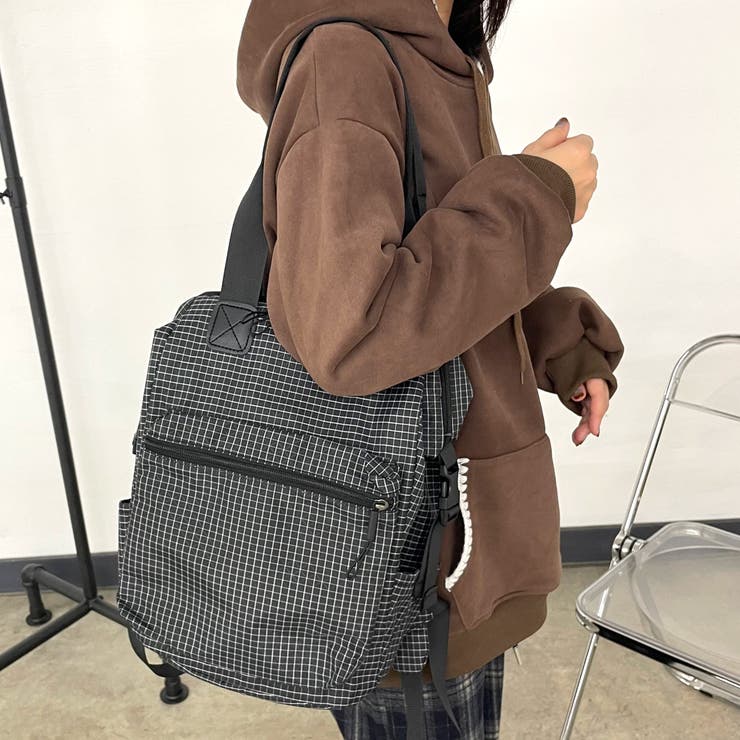 撥水チェックリュックサック | non-hedge  | 詳細画像15 