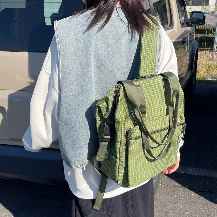 撥水チェックリュックサック | non-hedge  | 詳細画像2 