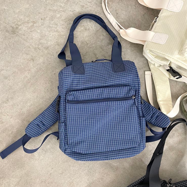 撥水チェックリュックサック | non-hedge  | 詳細画像26 