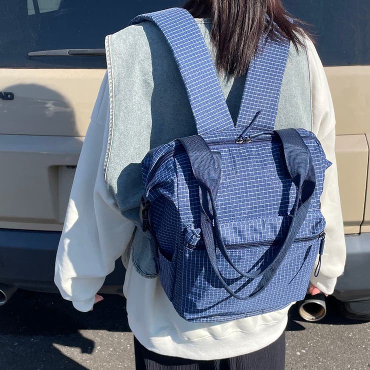 撥水チェックリュックサック | non-hedge  | 詳細画像6 