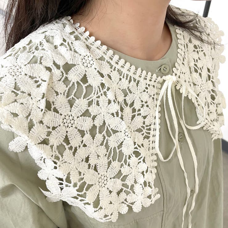 アイボリー | 花モチーフ付け襟 | non-hedge 