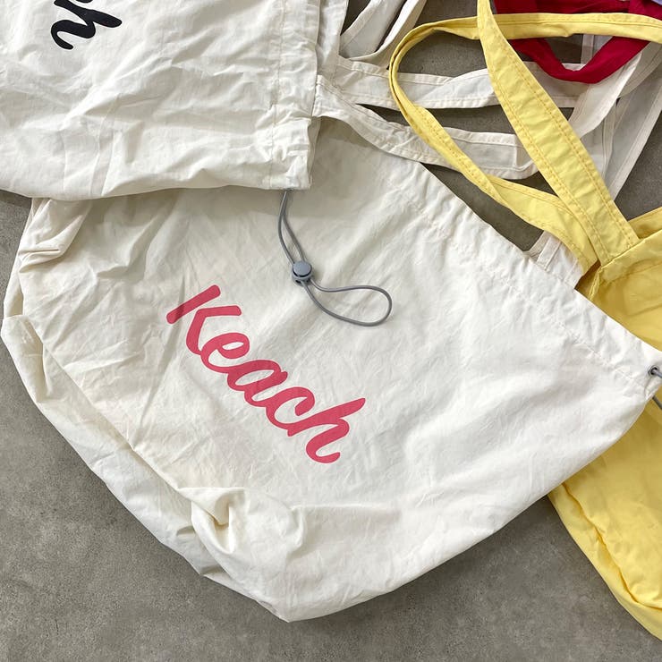 ホワイト×ピンク | 撥水配色ロゴトートバッグ | non-hedge 