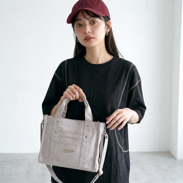 キャンバスロゴ刺繍ミニトートバッグ | non-hedge  | 詳細画像1 