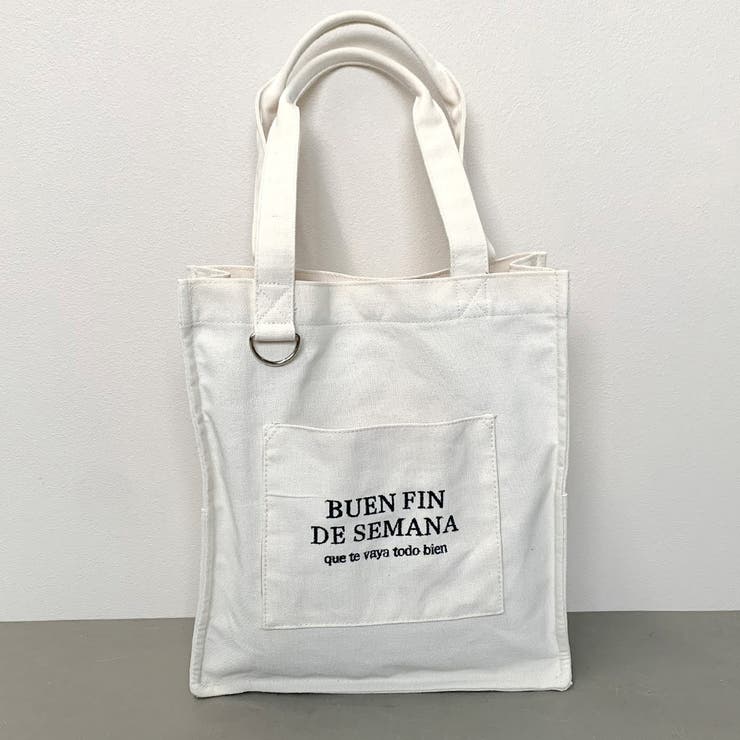 キャンバスロゴスクエアトートバッグ[品番：NHGW0003457]｜non