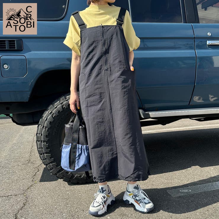 【SOTOASOBI】撥水ジップジャンパースカート
