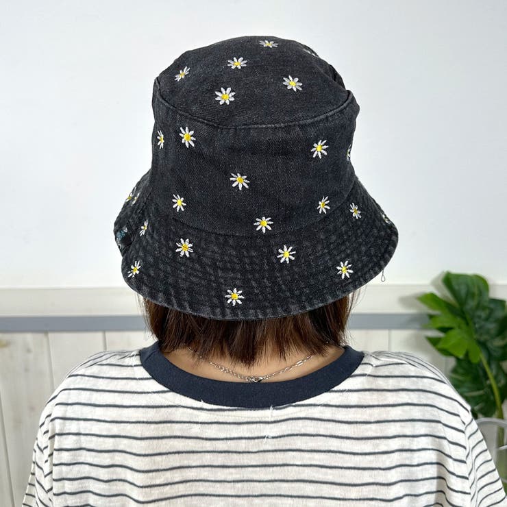☆WEB限定☆デニムフラワー刺繍バケットハット[品番：NHGW0004887