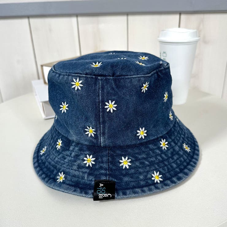 ☆WEB限定☆デニムフラワー刺繍バケットハット[品番：NHGW0004887