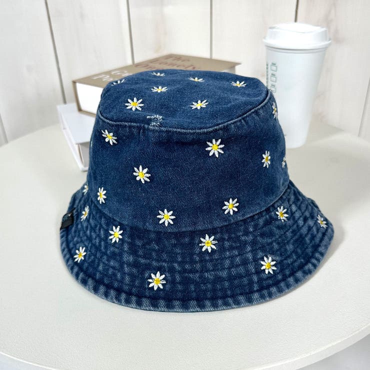 ☆WEB限定☆デニムフラワー刺繍バケットハット[品番：NHGW0004887