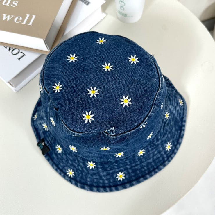 ☆WEB限定☆デニムフラワー刺繍バケットハット[品番：NHGW0004887