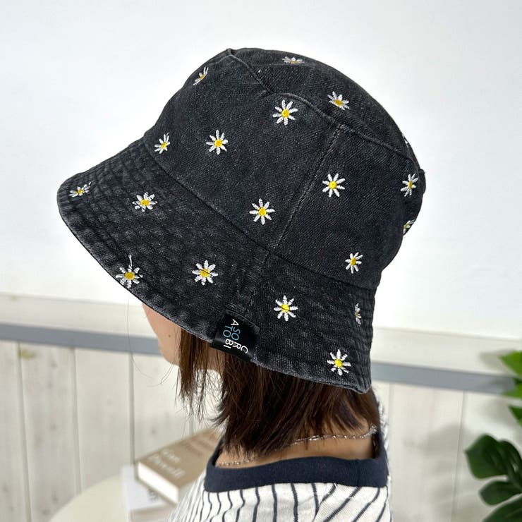 ☆WEB限定☆デニムフラワー刺繍バケットハット[品番：NHGW0004887