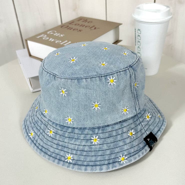 ☆WEB限定☆デニムフラワー刺繍バケットハット[品番：NHGW0004887