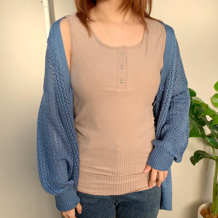 カップ付きヘンリーネックタンクトップ[品番：NHGW0003459]｜non