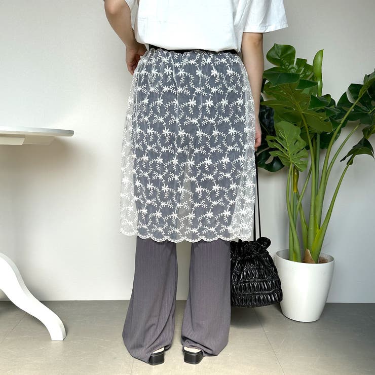 レーススカートレイヤードパンツ | non-hedge  | 詳細画像4