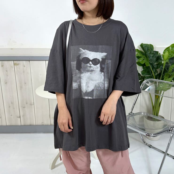 ネコサングラスビッグTシャツ[品番：NHGW0004922]｜non-hedge