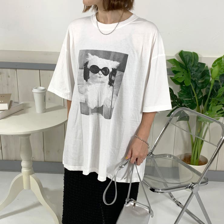 ネコサングラスビッグTシャツ[品番：NHGW0004922]｜non-hedge