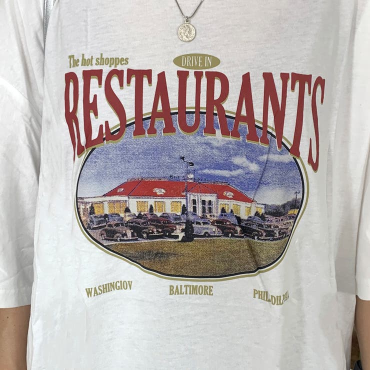 レストランプリントビッグTシャツ | non-hedge  | 詳細画像10 