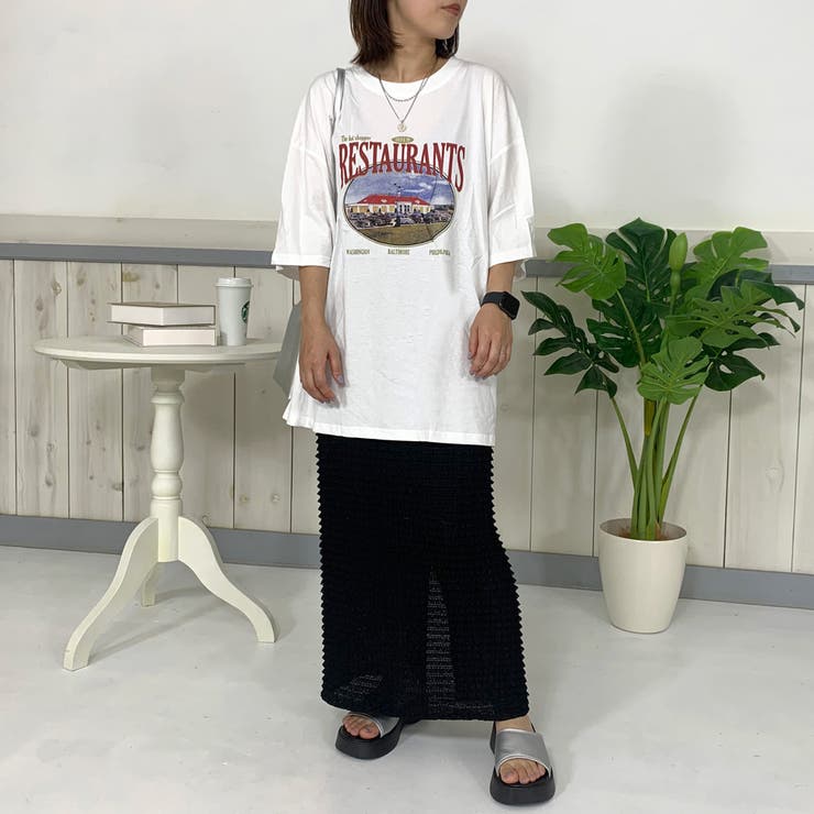レストランプリントビッグTシャツ | non-hedge  | 詳細画像11 