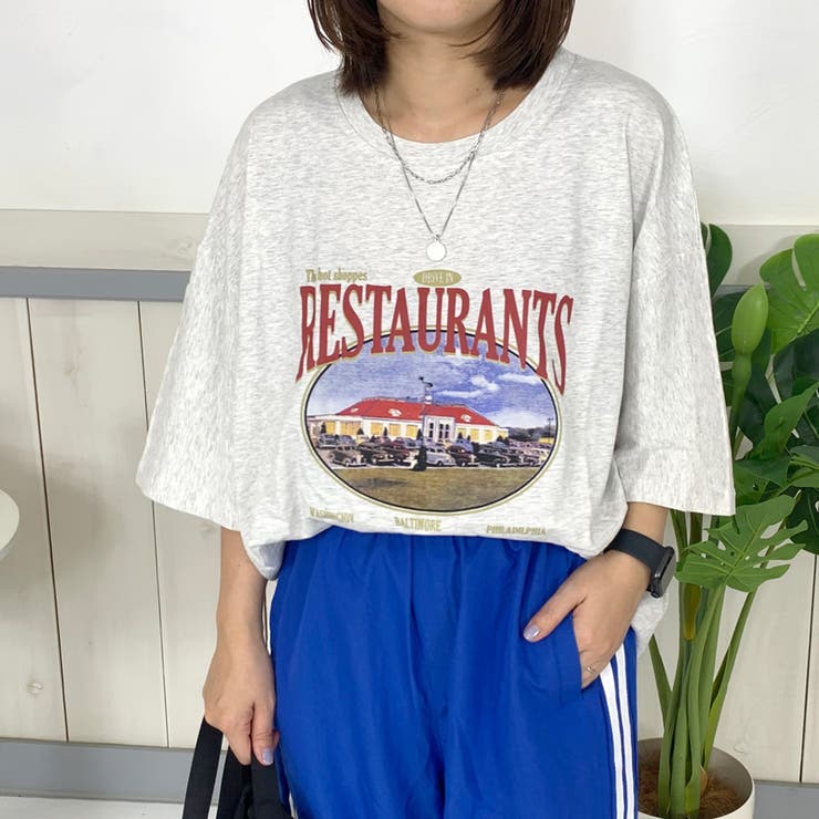 レストランプリントビッグTシャツ | non-hedge  | 詳細画像12 