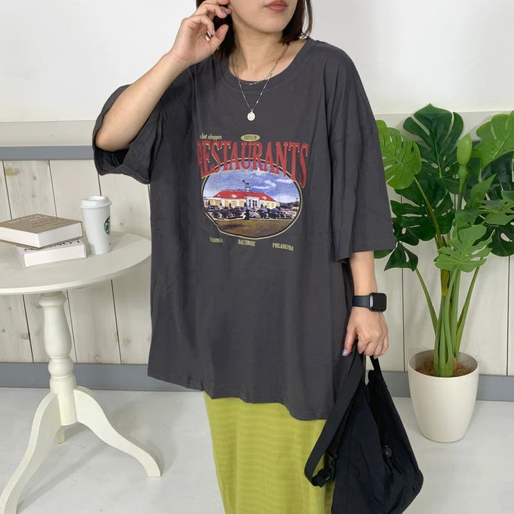 レストランプリントビッグTシャツ | non-hedge  | 詳細画像1 