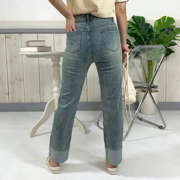 裾ボタン切替デニムパンツ | non-hedge  | 詳細画像5 